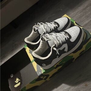 Bape Black and White Star Sneakers